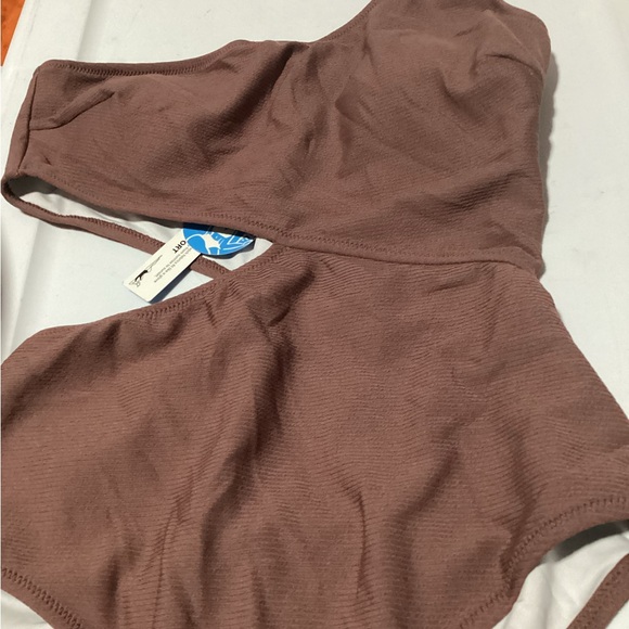 Cupshe One Piece One Shoulder Monokini Brown Swimsuit Women's M NEW‎ - Picture 4 of 4